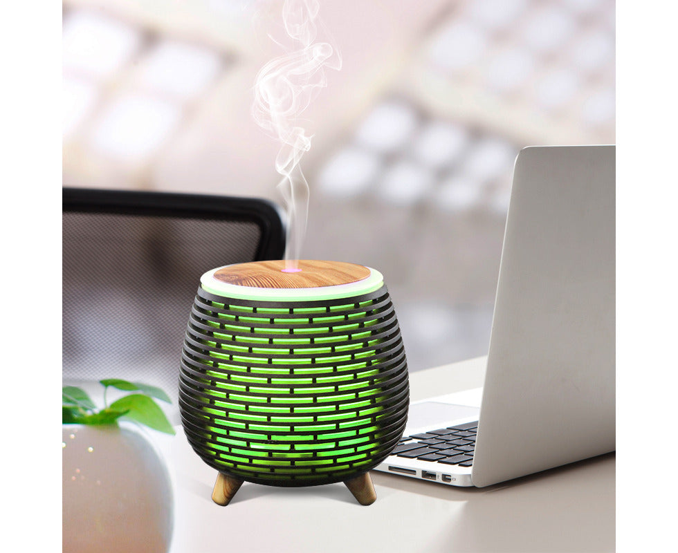 100Ml Humidifier Aromatherapy Diffuser 7 Colour Led Ultrasonic Mist - Black