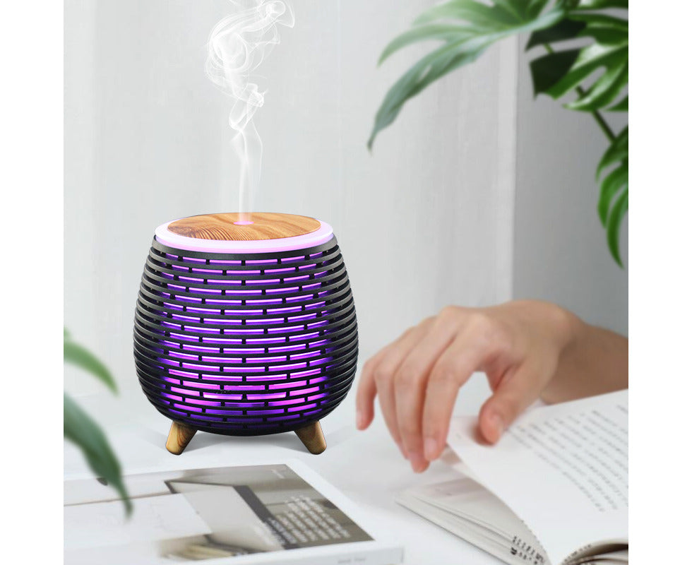 100Ml Humidifier Aromatherapy Diffuser 7 Colour Led Ultrasonic Mist - Black