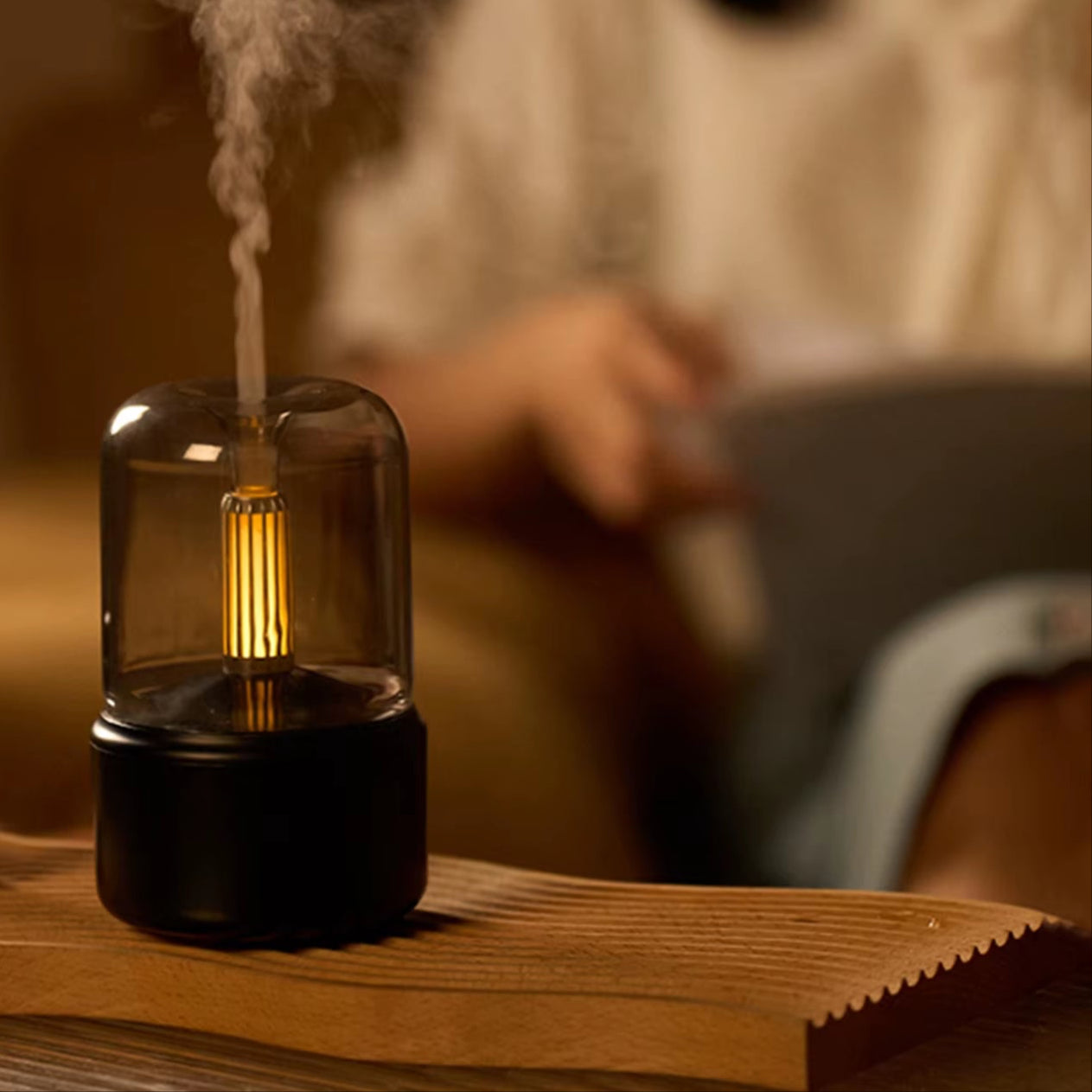 Candlelight Style Aroma Diffuser Mist Humidifier Warm White Night Light Quiet Essential Oil Diffuser Cool Mist Air Humidifier