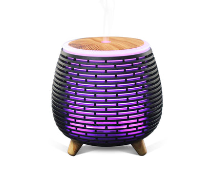 100Ml Humidifier Aromatherapy Diffuser 7 Colour Led Ultrasonic Mist - Black