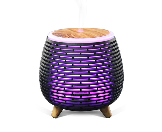 100Ml Humidifier Aromatherapy Diffuser 7 Colour Led Ultrasonic Mist - Black